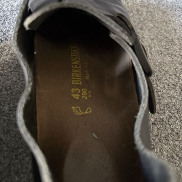 Birkenstock London Oiled Black Clog Buckle Shoes Mens Size EU 43 US 10 Leather